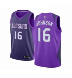 Mens Phoenix Suns 16 Tyler Johnson Authentic Purple Basketball Jersey City Edition 