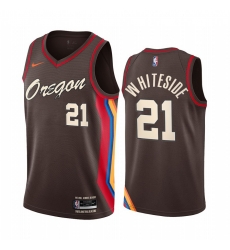 Men Nike Portland Blazers 21 Hassan Whiteside Chocolate NBA Swingman 2020 21 City Edition Jersey Men Nike Portland Blazers 21 Hassan Whiteside Chocolate NBA Swingman 2020 21 City Edition Jersey