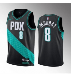 Men Portland Trail Blazers 8 Kris Murray Black 2023 Draft City Edition Stitched Basketball Jersey Men Portland Trail Blazers 8 Kris Murray Black 2023 Draft City Edition Stitched Basketball Jersey
