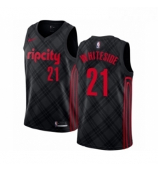 Mens Portland Trail Blazers 21 Hassan Whiteside Authentic Black Basketball Jersey City Edition Mens Portland Trail Blazers 21 Hassan Whiteside Authentic Black Basketball Jersey City Edition