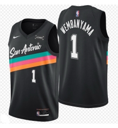 Men San Antonio Spurs 1 Victor Wembanyama 2021 Nike City Edition Stitched Basketball Jersey