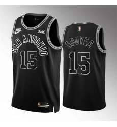 Men San Antonio Spurs 15 Jamaree Bouyea 2022 23 Black Classic Edition Stitched Basketball Jersey Men San Antonio Spurs 15 Jamaree Bouyea 2022 23 Black Classic Edition Stitched Basketball Jersey