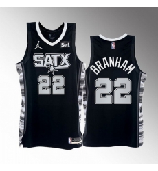 Men San Antonio Spurs 22 Malaki Branham 2022 23 Black Black Stitched Basketball Jersey Men San Antonio Spurs 22 Malaki Branham 2022 23 Black Black Stitched Basketball Jersey