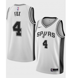 Men San Antonio Spurs 4 De 27Aaron Fox White 2024 25 Association Edition Stitched Basketball Jersey