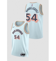 Men San Antonio Spurs 54 Sandro Mamukelashvili Light Blue 2024 25 City Edition Stitched Basketball Jersey Men San Antonio Spurs 54 Sandro Mamukelashvili Light Blue 2024 25 City Edition Stitched Basketball Jersey