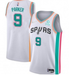 Men San Antonio Spurs Tony Parker 2022 White City Diamond 75th Anniversary Jersey Men San Antonio Spurs Tony Parker 2022 White City Diamond 75th Anniversary Jersey