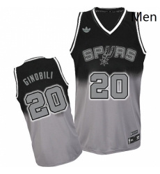 Mens Adidas San Antonio Spurs 20 Manu Ginobili Swingman BlackGrey Fadeaway Fashion NBA Jersey Mens Adidas San Antonio Spurs 20 Manu Ginobili Swingman BlackGrey Fadeaway Fashion NBA Jersey