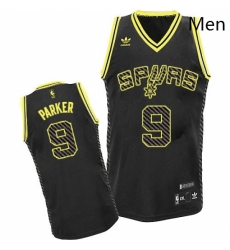 Mens Adidas San Antonio Spurs 9 Tony Parker Swingman Black Electricity Fashion NBA Jersey Mens Adidas San Antonio Spurs 9 Tony Parker Swingman Black Electricity Fashion NBA Jersey
