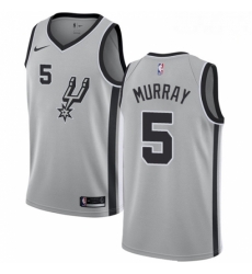 Mens Nike San Antonio Spurs 5 Dejounte Murray Authentic Silver Alternate NBA Jersey Statement Edition Mens Nike San Antonio Spurs 5 Dejounte Murray Authentic Silver Alternate NBA Jersey Statement Edition