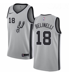 Youth Nike San Antonio Spurs 18 Marco Belinelli Swingman Silver NBA Jersey Statement Edition 