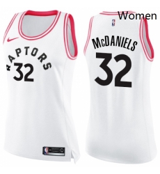 Womens Nike Toronto Raptors 32 KJ McDaniels Swingman WhitePink Fashion NBA Jersey Womens Nike Toronto Raptors 32 KJ McDaniels Swingman WhitePink Fashion NBA Jersey