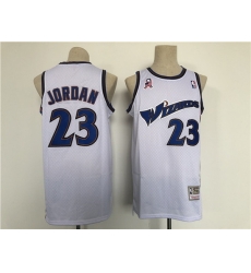 Men Washington Wizards 23 Michael Jordan White Throwback Stitched Jersey Men Washington Wizards 23 Michael Jordan White Throwback Stitched Jersey