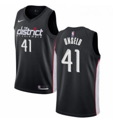 Mens Nike Washington Wizards 41 Wes Unseld Swingman Black NBA Jersey City Edition