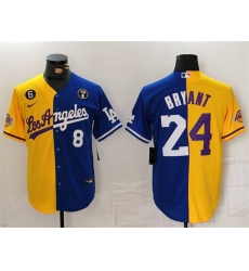 Men Los Angeles Lakers 26 Dodgers Front 8 Back 24 Kobe Bryant Gold Blue Split With Patch Stitched Jersey Men Los Angeles Lakers 26 Dodgers Front 8 Back 24 Kobe Bryant Gold Blue Split With Patch Stitched Jersey
