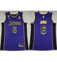 Men Los Angeles Lakers 6 LeBron James 2022 23 Purple Classic Edition No 6 Patch Stitched Basketball Jersey Men Los Angeles Lakers 6 LeBron James 2022 23 Purple Classic Edition No 6 Patch Stitched Basketball Jersey