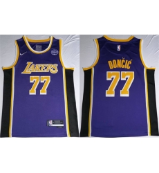Men Los Angeles Lakers 77 Luka Doncic Puple 2024 25 Stitched Basketball Jersey Men Los Angeles Lakers 77 Luka Doncic Puple 2024 25 Stitched Basketball Jersey