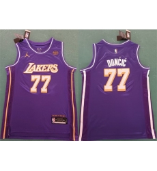 Men Los Angeles Lakers 77 Luka Doncic Purple 2025 Statement Edition Stitched Basketball Jersey
