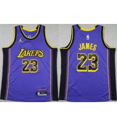 Youth Los Angeles Lakers 23 LeBron James Purple Stitched Basketball Jersey