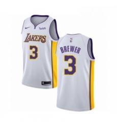 Youth Los Angeles Lakers 3 Corey Brewer Swingman White Basketball Jersey Association Edition Youth Los Angeles Lakers 3 Corey Brewer Swingman White Basketball Jersey Association Edition