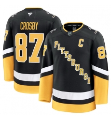Men Pittsburgh Penguins 87 Sidney Crosby Black 2024 25 Alternate Stitched Hockey Jersey Men Pittsburgh Penguins 87 Sidney Crosby Black 2024 25 Alternate Stitched Hockey Jersey