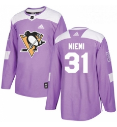 Mens Adidas Pittsburgh Penguins 31 Antti Niemi Authentic Purple Fights Cancer Practice NHL Jersey Mens Adidas Pittsburgh Penguins 31 Antti Niemi Authentic Purple Fights Cancer Practice NHL Jersey