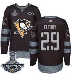 Penguins #29 Andre Fleury Black 1917 2017 100th Anniversary Stanley Cup Finals Champions Stitched NHL Jersey Penguins #29 Andre Fleury Black 1917 2017 100th Anniversary Stanley Cup Finals Champions Stitched NHL Jersey