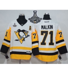 Penguins #71 Evgeni Malkin White New Away 2017 Stanley Cup Finals Champions Stitched NHL Jersey Penguins #71 Evgeni Malkin White New Away 2017 Stanley Cup Finals Champions Stitched NHL Jersey