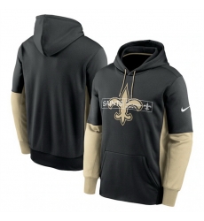 Men New Orleans Saints Black Color Block Fleece Performance Pullover Hoodie Men New Orleans Saints Black Color Block Fleece Performance Pullover Hoodie