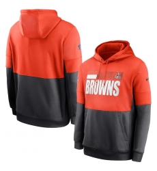 Men Cleveland Browns Nike Sideline Impact Lockup Performance Pullover Hoodie Orange Charcoal Men Cleveland Browns Nike Sideline Impact Lockup Performance Pullover Hoodie Orange Charcoal