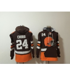 NFL Men Cleveland Browns 24 Nick Chubb Stitched Hoodie NFL Men Cleveland Browns 24 Nick Chubb Stitched Hoodie