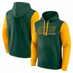 Men Gold Green Bay Packers Outline Pullover Hoodie