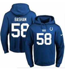 NFL Mens Nike Indianapolis Colts 58 Tarell Basham Royal Blue Name Number Pullover Hoodie NFL Mens Nike Indianapolis Colts 58 Tarell Basham Royal Blue Name Number Pullover Hoodie