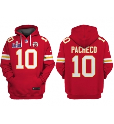 Men Kansas City Chiefs 10 Isiah Pacheco Red Super Bowl LVIII Patch Pullover Hoodie Men Kansas City Chiefs 10 Isiah Pacheco Red Super Bowl LVIII Patch Pullover Hoodie