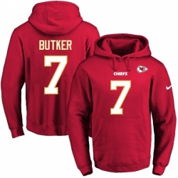 NFL Mens Nike Kansas City Chiefs 7 Harrison Butker Red Name Number Pullover Hoodie