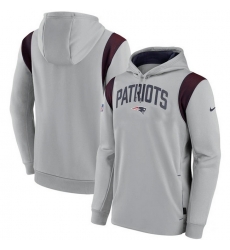 Men New England Patriots Grey Sideline Stack Performance Pullover Hoodie 001 Men New England Patriots Grey Sideline Stack Performance Pullover Hoodie 001