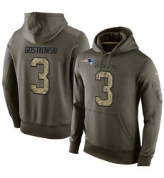 NFL Nike New England Patriots 3 Stephen Gostkowski Green Salute To Service Mens Pullover Hoodie NFL Nike New England Patriots 3 Stephen Gostkowski Green Salute To Service Mens Pullover Hoodie