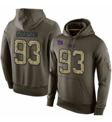 NFL Nike New York Giants 93 BJ Goodson Green Salute To Service Mens Pullover Hoodie NFL Nike New York Giants 93 BJ Goodson Green Salute To Service Mens Pullover Hoodie