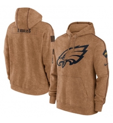 Men Philadelphia Eagles 2023 Brown Salute To Service Pullover Hoodie Men Philadelphia Eagles 2023 Brown Salute To Service Pullover Hoodie