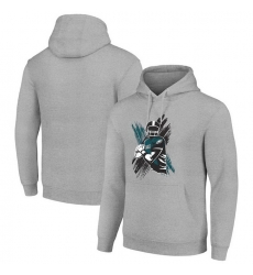 Men Starter Heather Gray Philadelphia Eagles Player X Fleece Pullover Hoodie