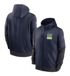 Men Seattle Seahawks New 2020 Nike Gray Black Fan Gear Mascot Performance Full Zip Hoodie Men Seattle Seahawks New 2020 Nike Gray Black Fan Gear Mascot Performance Full Zip Hoodie