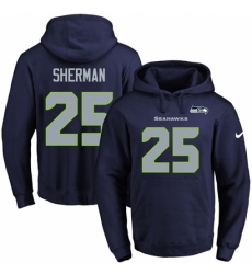 NFL Mens Nike Seattle Seahawks 25 Richard Sherman Navy Blue Name Number Pullover Hoodie NFL Mens Nike Seattle Seahawks 25 Richard Sherman Navy Blue Name Number Pullover Hoodie