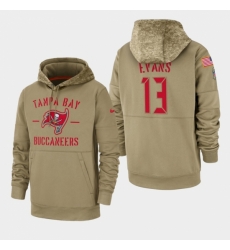 Mens Tampa Bay Buccaneers 13 Mike Evans 2019 Salute to Service Sideline Therma Pullover Hoodie Tan Mens Tampa Bay Buccaneers 13 Mike Evans 2019 Salute to Service Sideline Therma Pullover Hoodie Tan