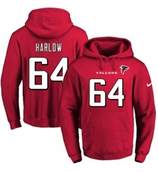 NFL Mens Nike Atlanta Falcons 64 Sean Harlow Red Name Number Pullover Hoodie NFL Mens Nike Atlanta Falcons 64 Sean Harlow Red Name Number Pullover Hoodie