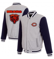 Men Chicago Bears Jacket 2026 Gray Navy Blue