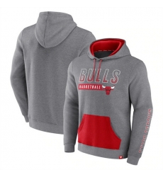 Men Chicago Bulls Heathered Gray Off The Bench Color Block Pullover Hoodie Men Chicago Bulls Heathered Gray Off The Bench Color Block Pullover Hoodie