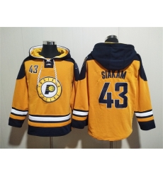 Men Indiana Pacers 43 Pascal Siakam Yellow Lace Up Pullover Hoodie Men Indiana Pacers 43 Pascal Siakam Yellow Lace Up Pullover Hoodie