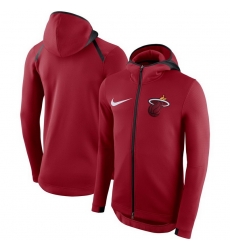 Men Miami Heat Nike Showtime Therma Flex Performance Full Zip Hoodie Red Men Miami Heat Nike Showtime Therma Flex Performance Full Zip Hoodie Red