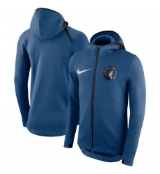 Men Minnesota Timberwolves Nike Showtime Therma Flex Performance Full Zip Hoodie Blue