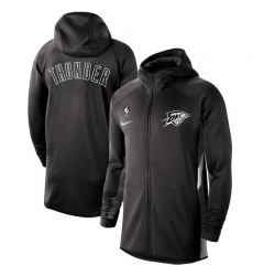 Men Nike Oklahoma City Thunder Heathered Black Authentic Showtime Therma Flex Performance Full Zip Hoodie Men Nike Oklahoma City Thunder Heathered Black Authentic Showtime Therma Flex Performance Full Zip Hoodie
