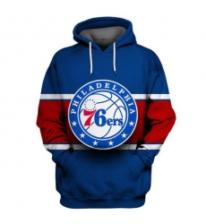 Men Philadelphia 76ers Blue All Stitched Hooded Sweatshirt Men Philadelphia 76ers Blue All Stitched Hooded Sweatshirt